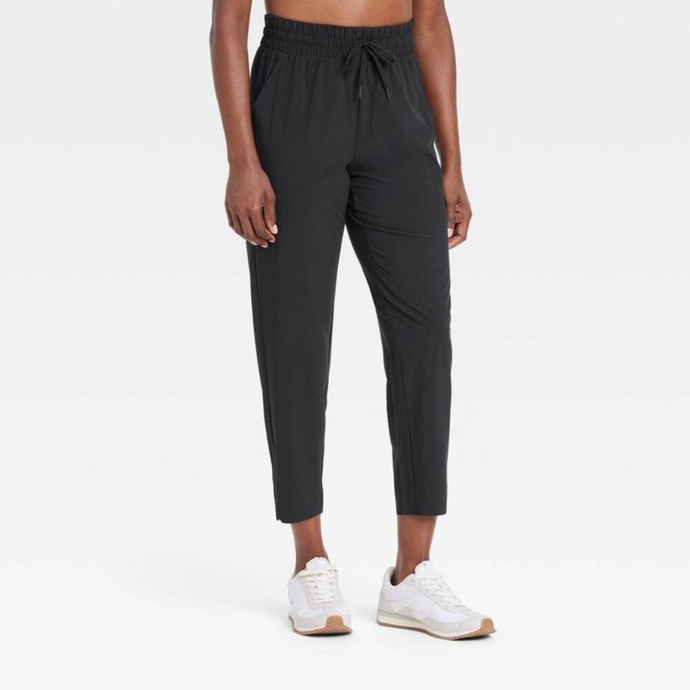 Women's Active Light High-Rise 4-Way Stretch Taper Pants - Black XL